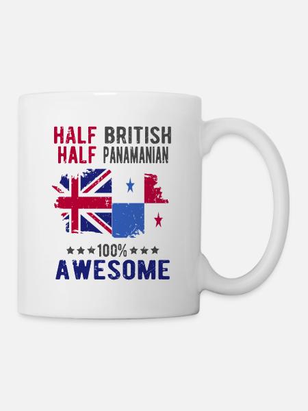 Halb Brite Halb Panamese - Tasse - Weiß
