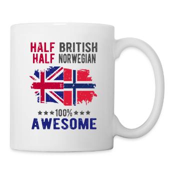 Half British Half Norwegian - Mug - white - Right