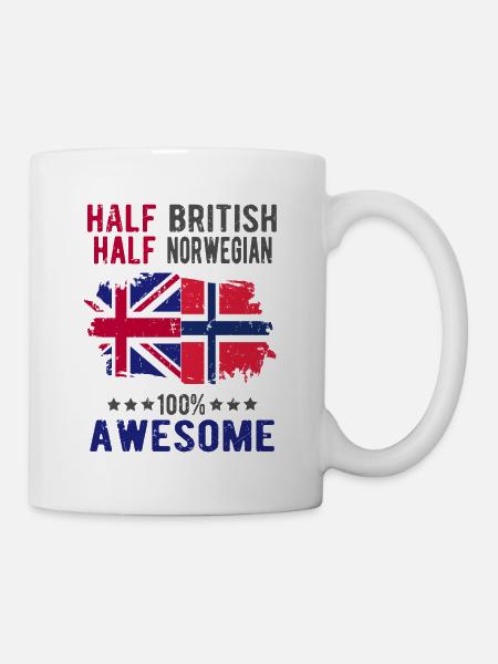 Halb Brite Halb Norweger - Tasse - Weiß