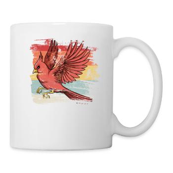 Retero Vogel Rotkardinal - Tasse - Weiß - Rechts