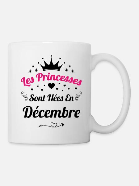 Les Princesses Sont Nées En Décembre Anniversaire - Mug blanc - blanc