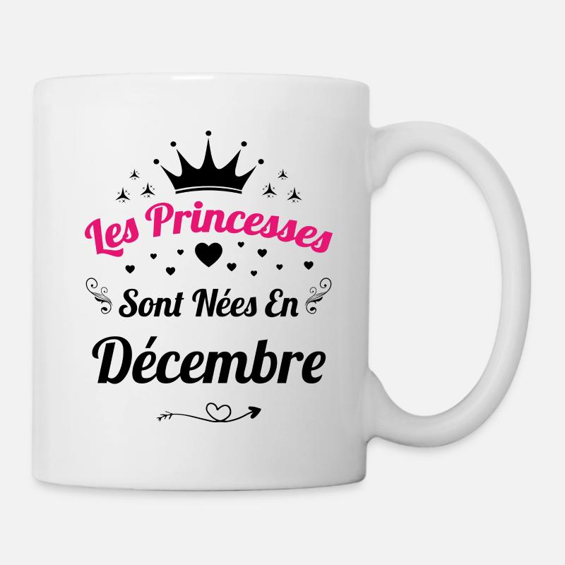 Les Princesses Sont Nées En Décembre Anniversaire - Mug blanc - blanc