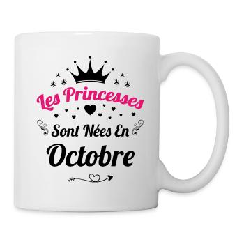 Les Princesses Sont Nées En Octobre Anniversaire - Mug blanc - blanc - Droite
