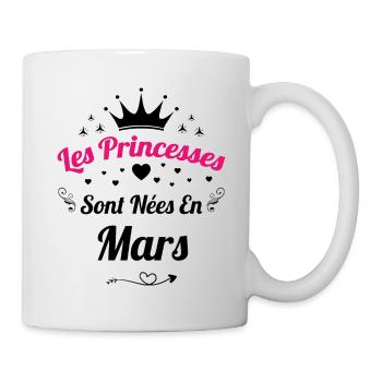 Les Princesses Sont Nées En Mars Anniversaire - Mug blanc - blanc - Droite