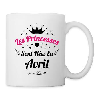 Les Princesses Sont Nées En Avril Anniversaire - Mug blanc - blanc - Droite