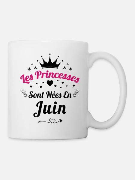 Les Princesses Sont Nées En Juin Anniversaire - Mug blanc - blanc