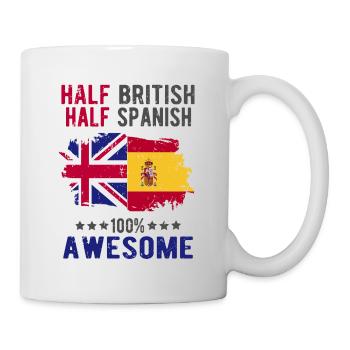 Halb Brite Halb Spanier - Tasse - Weiß - Rechts