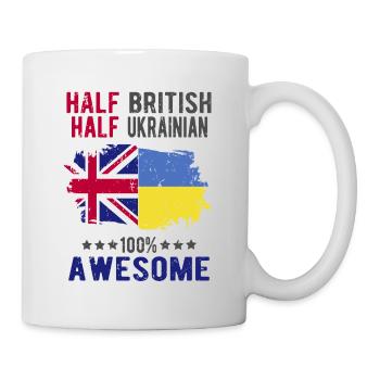 Halb Brite Halb Ukrainer - Tasse - Weiß - Rechts