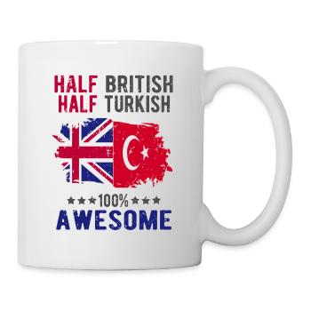 Halb Brite Halb Türke - Tasse - Weiß - Rechts