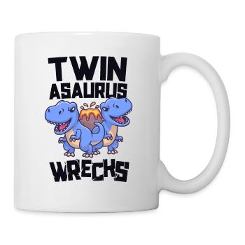 Twinasaurus Wracks Passende Dinosaurier Twin Boys - Tasse - Weiß - Rechts