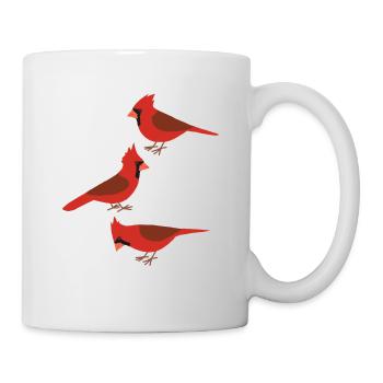Witzige Vögel Rotkardinal - Tasse - Weiß - Rechts
