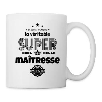 super maîtresse 100% parfaite t-shirt humour - Mug blanc - blanc - Droite