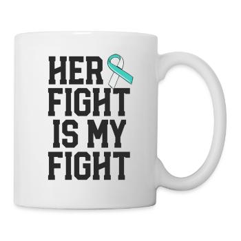 Son combat est mon combat Sensibilisation au cancer du col de l’utérus - Mug blanc - blanc - Droite
