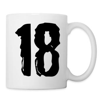 18 Zahl Trikot - Tasse - Weiß - Rechts
