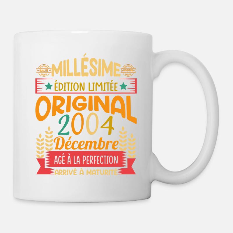 Millésime Né(e) Décembre 2004 Cadeau Anniversaire - Mug blanc - blanc