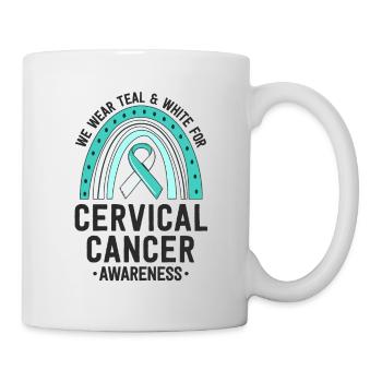 Sensibilisation au cancer du col de l’utérus Teal White Ribbon Boho - Mug blanc - blanc - Droite