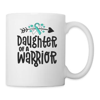 Daughter Of A Warrior Teal Cervical Cancer Family - Mug - white - Right