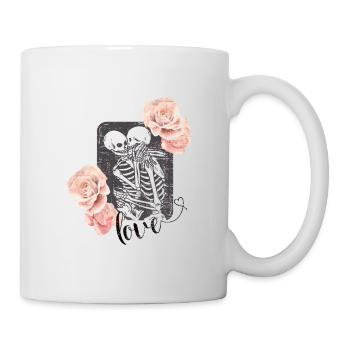 Skelett Rose Graphic Liebe Geschenk Gothic Grunge - Tasse - Weiß - Rechts