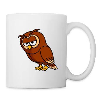 Eule Comic - Tasse - Weiß - Rechts