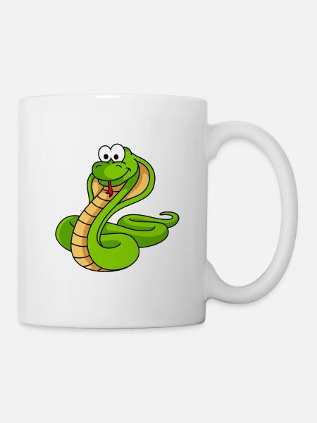 Schlange Kobra Comic Tier - Tasse - Weiß