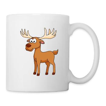 Elch Comic Tier - Tasse - Weiß - Rechts