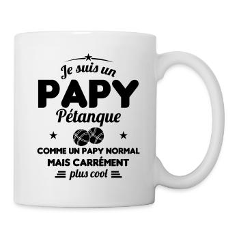 Un Papy Pétanque Comme Un Papy Normal - Mug blanc - blanc - Droite