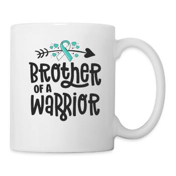 Brother Of A Warrior Teal Cervical Cancer Family - Mug - white - Right