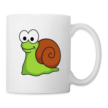 Schnecke Comic Tier - Tasse - Weiß - Rechts