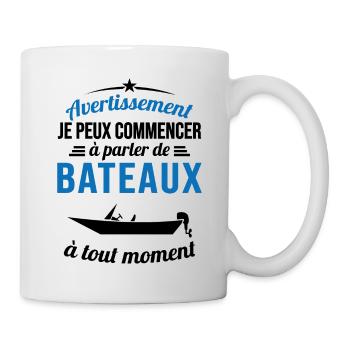 Parler De Bateaux À Tout Moment Cadeau Pêcheur - Mug blanc - blanc - Droite