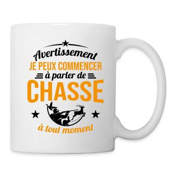 Parler De Chasse à Tout Moment Cadeau Chasseur - Mug blanc - blanc - Droite