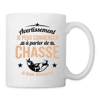 Parler De Chasse à Tout Moment Cadeau Chasseur - Mug blanc - blanc - Droite