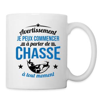 Parler De Chasse à Tout Moment Cadeau Chasseur - Mug blanc - blanc - Droite