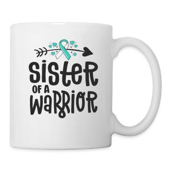 Sister Of A Warrior Teal Cervical Cancer Family - Mug - white - Right