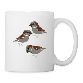 Hausspatzen Vögel Spatzen - Tasse - Weiß - Rechts