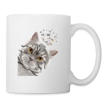 Curieux Tabby British Shorthair Cat - Mug blanc - blanc - Droite