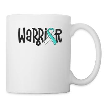 Cervical Cancer Warrior Teal White Ribbon Family - Mug - white - Right