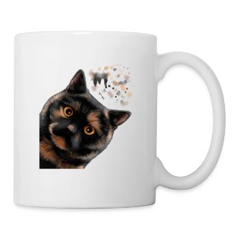 Curieux tortoise écaille british Shorthair Cat - Mug blanc - blanc - Droite
