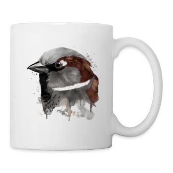 Haussperling Splash Hausspatz Vogel Spatz - Tasse - Weiß - Rechts