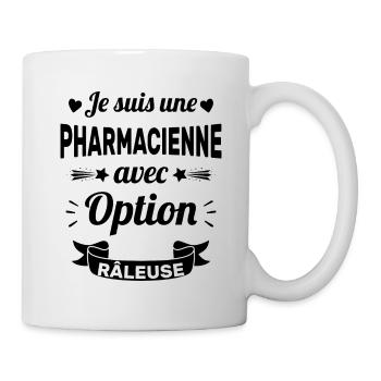 Je suis une pharmacienne avec option râleuse - Mug blanc - blanc - Droite