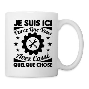 Humour Mécanicien Mécano Mécanique Auto Garagiste - Mug blanc - blanc - Droite