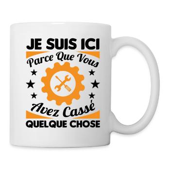 Humour Mécanicien Mécano Mécanique Auto Garagiste - Mug blanc - blanc - Droite