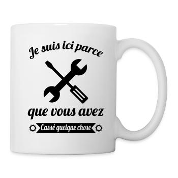 Humour Mécanicien Mécano Mécanique Auto Garagiste - Mug blanc - blanc - Droite