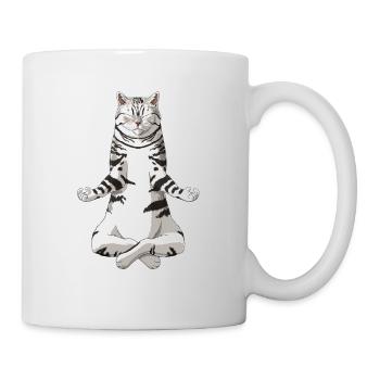 Drôle de Yoga Tabby British Shorthair Cat - Mug blanc - blanc - Droite