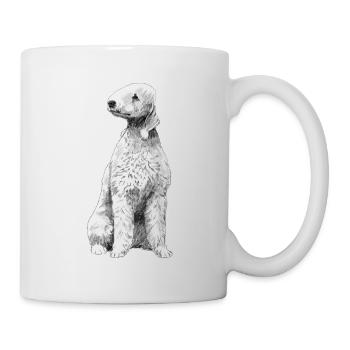 Sitting Dog Bedlington Terrier - Mug - white - Right
