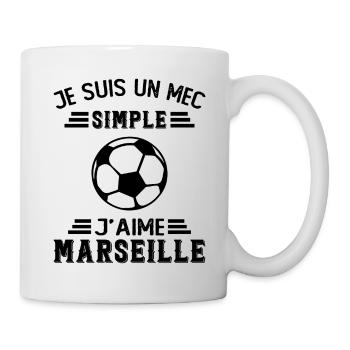 je suis un mec simple j'aime Marseille - Mug blanc - blanc - Droite