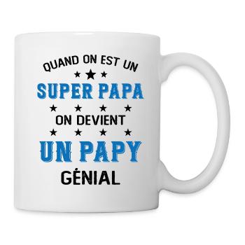 Un Super Papa On Devient Un Papy Génial - Mug blanc - blanc - Droite