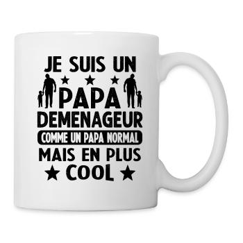 Je suis un Papa Déménageur Plus Cool - Mug blanc - blanc - Droite