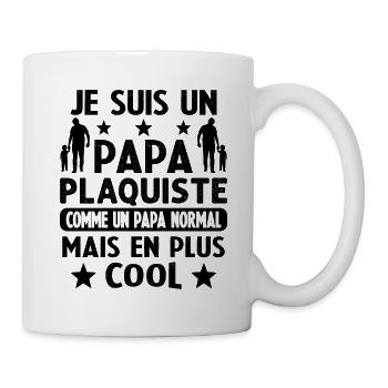 Plaquiste fête des pères futur papa - Mug blanc - blanc - Droite