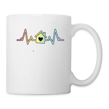 Immobilienmakler Heartbeat Geschenk Open House Home - Tasse - Weiß - Rechts