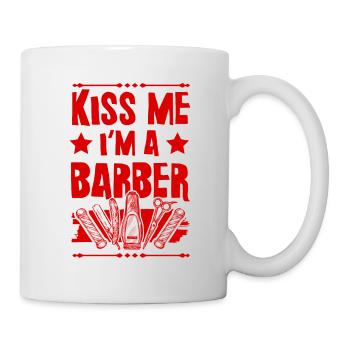 Küsse mich Barber - Tasse - Weiß - Rechts